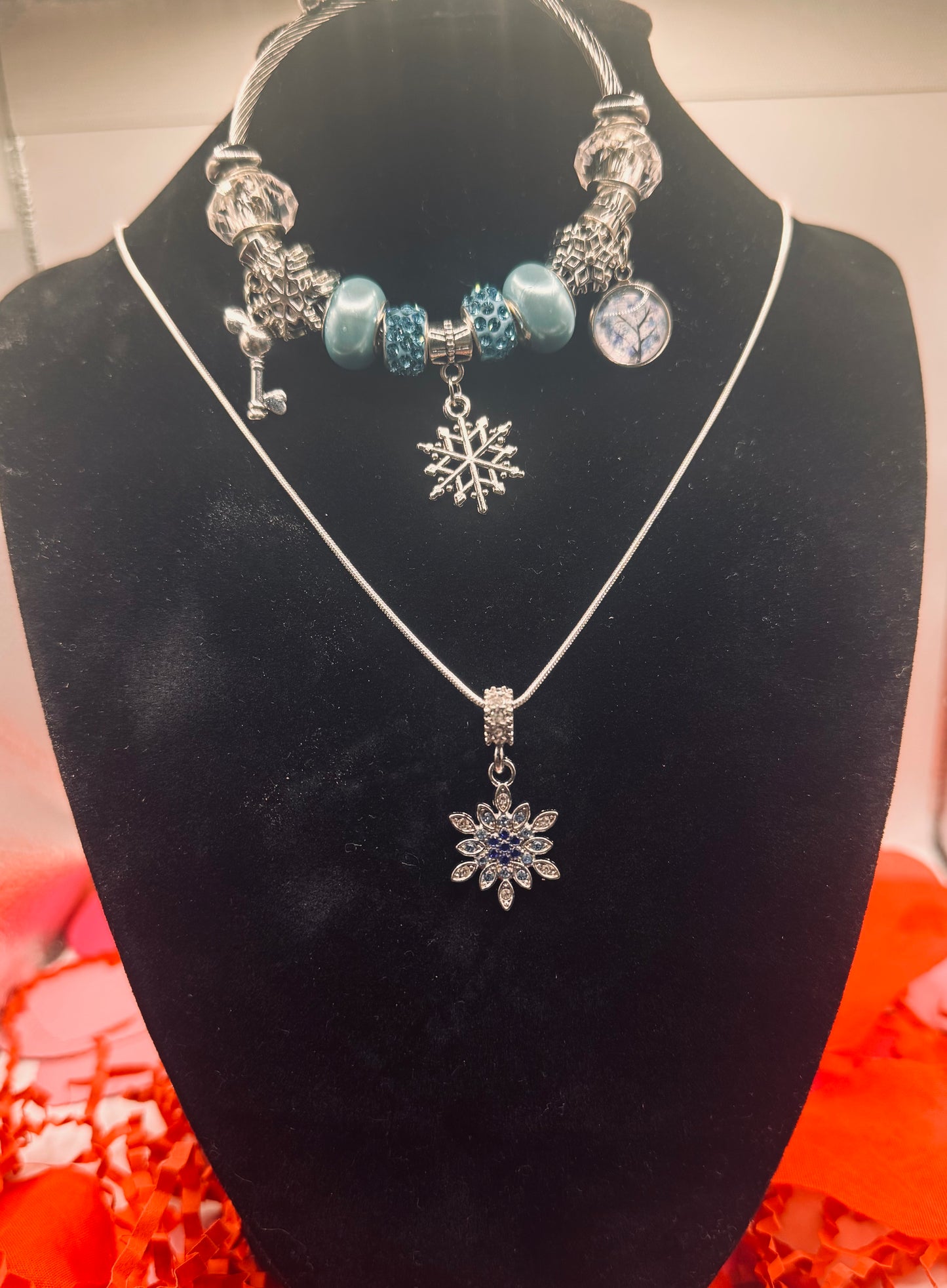 Charm Bracelet necklace set