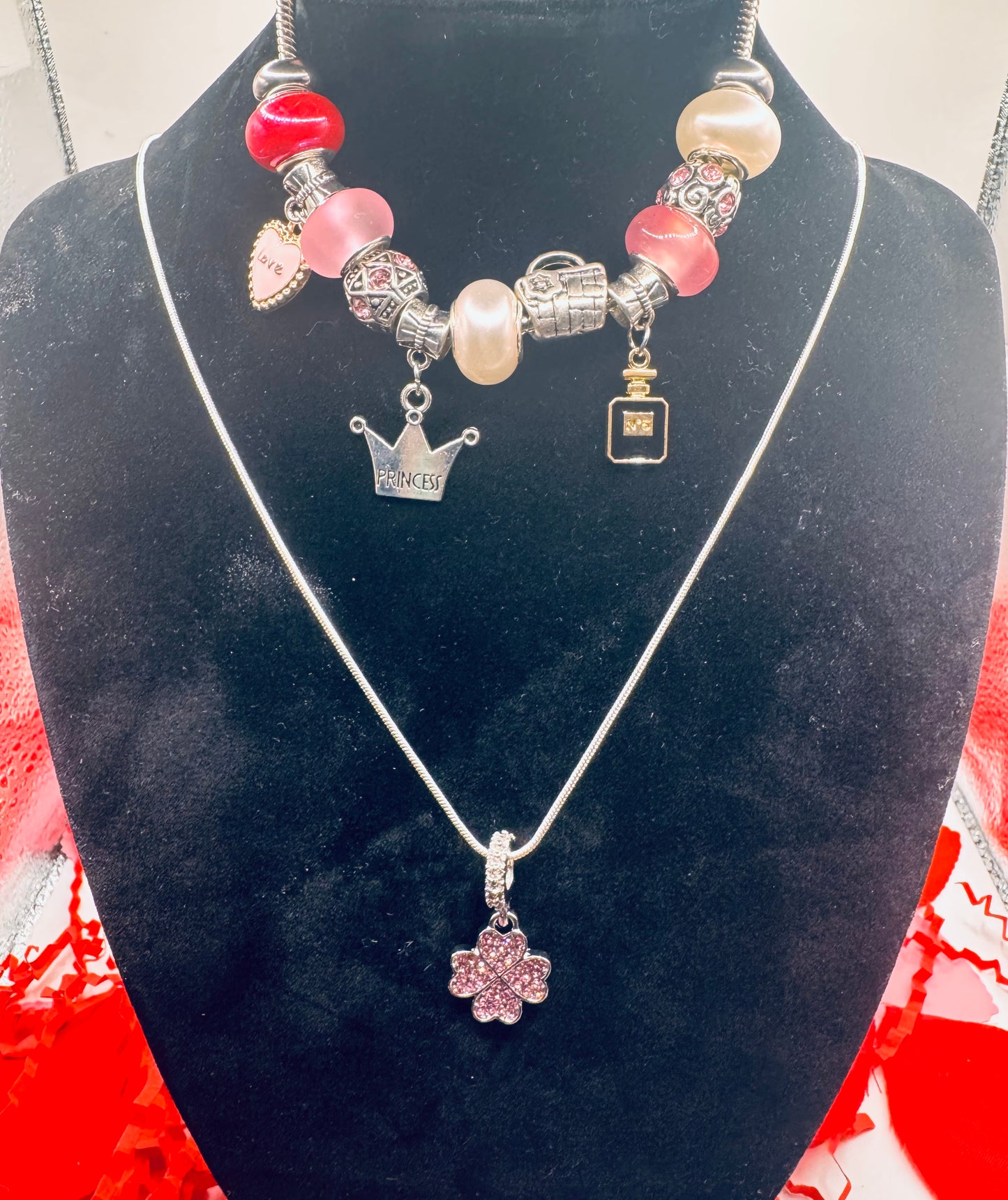 Charm Bracelet necklace set