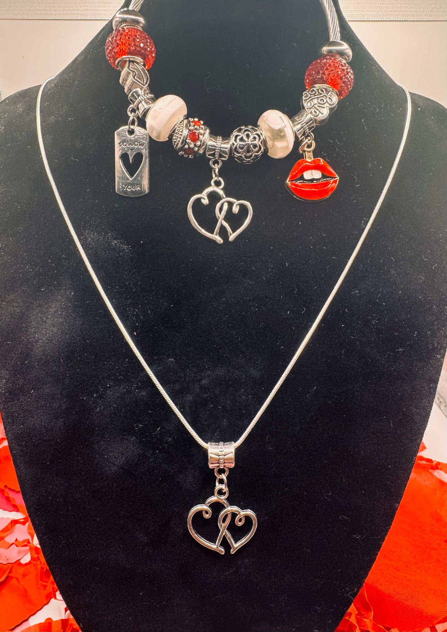 Charm Bracelet necklace set