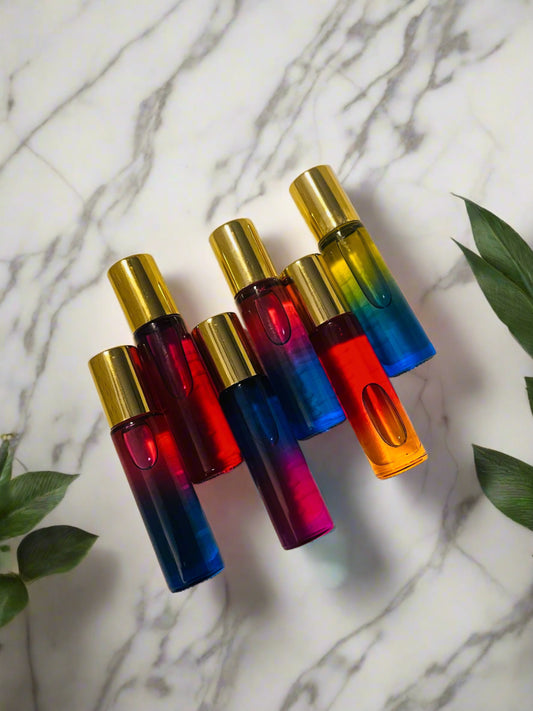 Oshun Cashmere glass rollerball face and body oil.