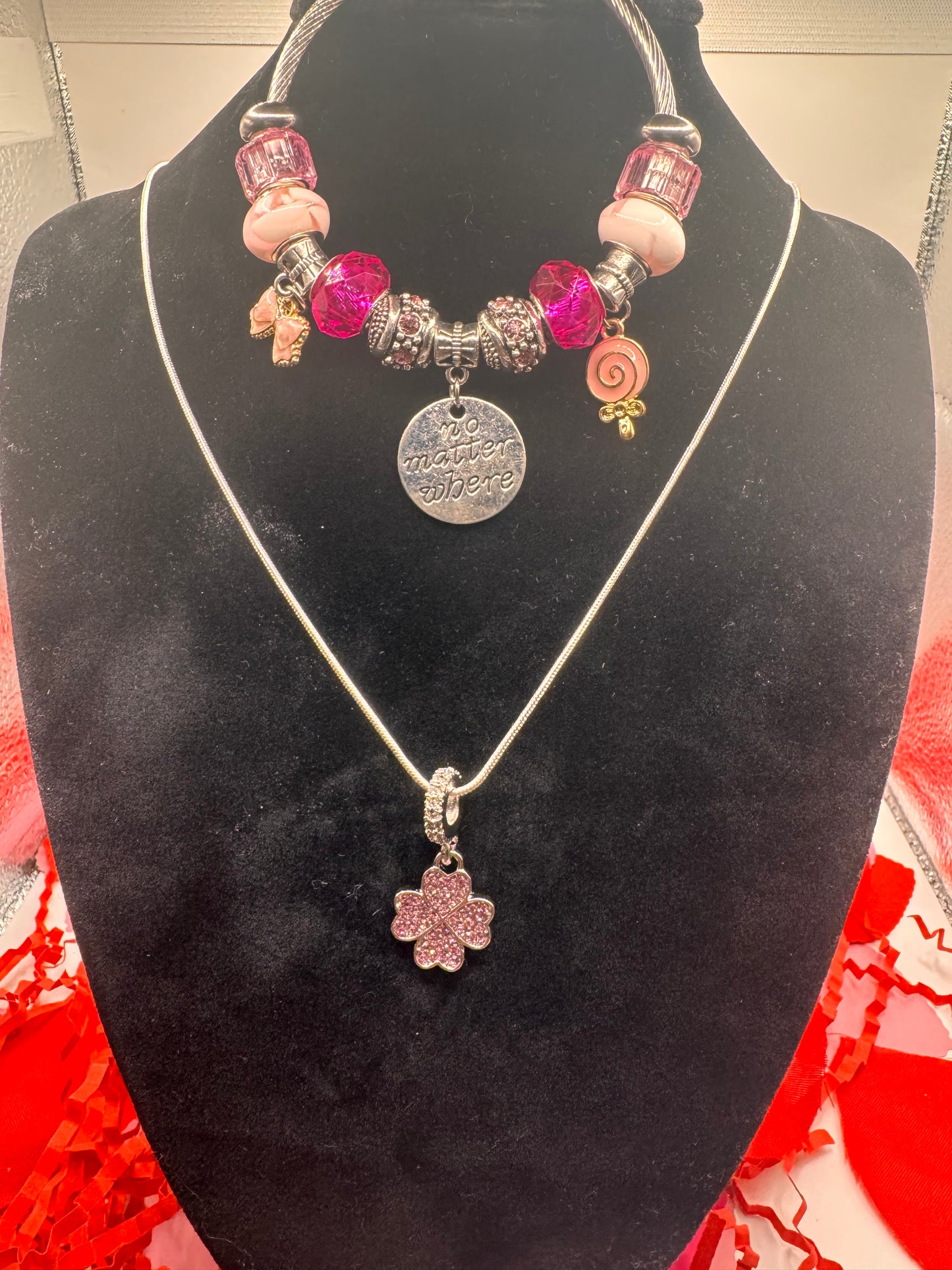 Charm Bracelet necklace set